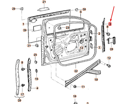 NEW VW JETTA A5 FRONT LEFT FORWARD DOOR SEAL RETAINING RAIL 1K5831307J ORIGINAL