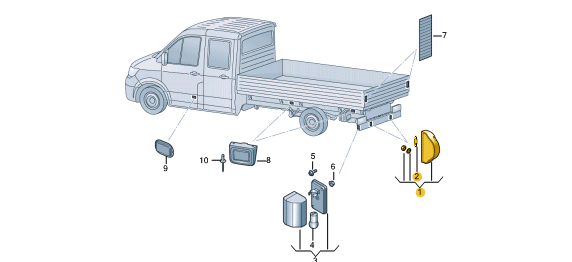 NEW VOLKSWAGEN CRAFTER SZ REAR LICENSE PLATE LIGHT 7CA943021A ORIGINAL