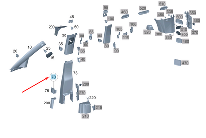 new mercedes-benz vito w447 right lower b pillar trim a44769065259051 original