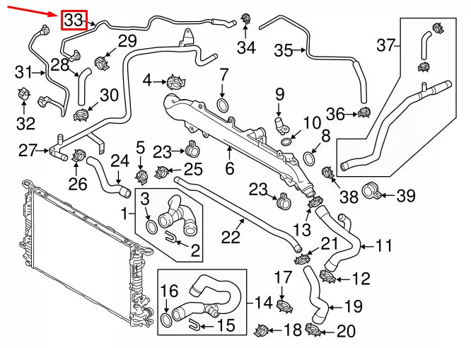NEW AUDI A5 SPORTBACK 8T ENGINE EXPANSION TANK VENT HOSE 8K0121086AA