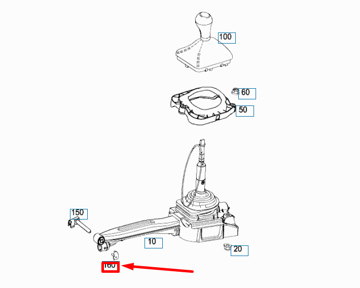 NEW MERCEDES-BENZ SLK R172 TRANSMISSION SHIFTING ROD PIN A2032670874 ORIGINAL