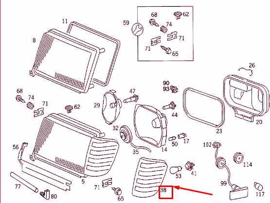 NEW MERCEDES-BENZ E W124 FRONT RIGHT BLINKER LAMP A1248261043 ORIGINAL