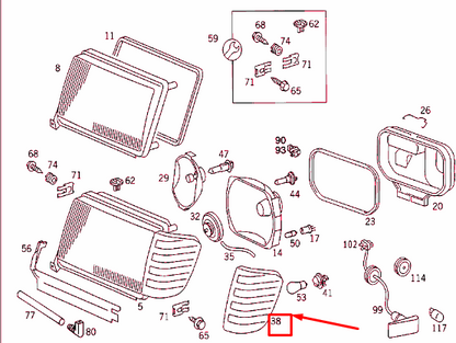 NEW MERCEDES-BENZ E W124 FRONT RIGHT BLINKER LAMP A1248261043 ORIGINAL