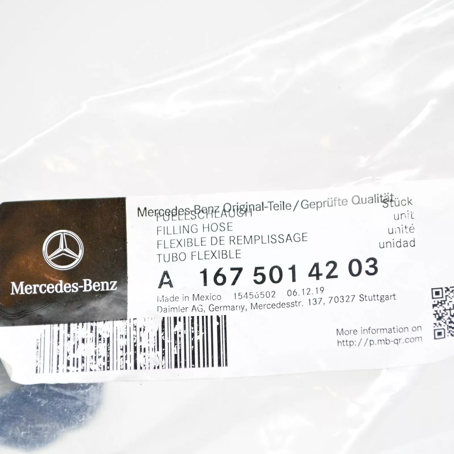 NEW MERCEDES-BENZ GLE W167 FUEL FILLING HOSE A1675014203 ORIGINAL