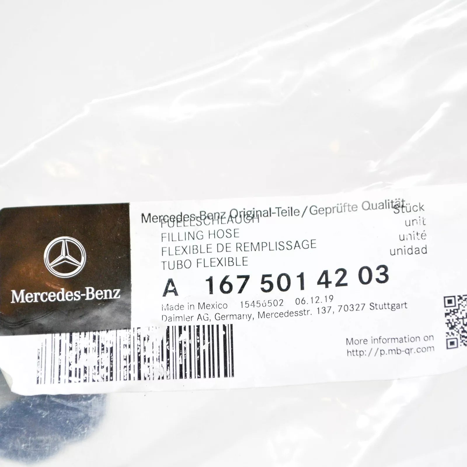 NEW MERCEDES-BENZ GLE W167 FUEL FILLING HOSE A1675014203 ORIGINAL