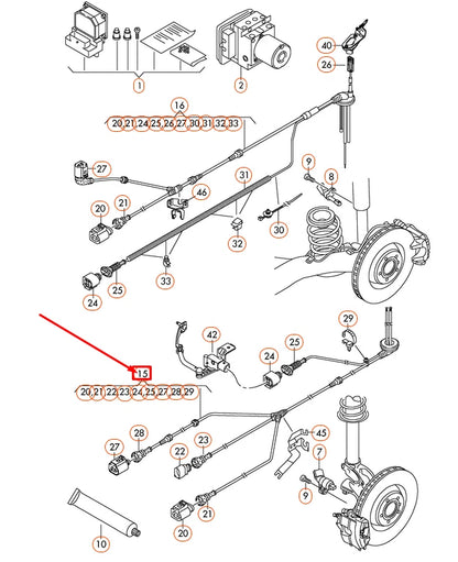 NEW AUDI Q3 8U FRONT RIGHT SPEED SENSOR WIRING HARNESS 5N0927903F