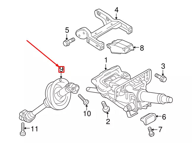 NEW AUDI Q5 8R STEERING INTERMEDIATE SHAFT LHD 8R1419753H ORIGINAL