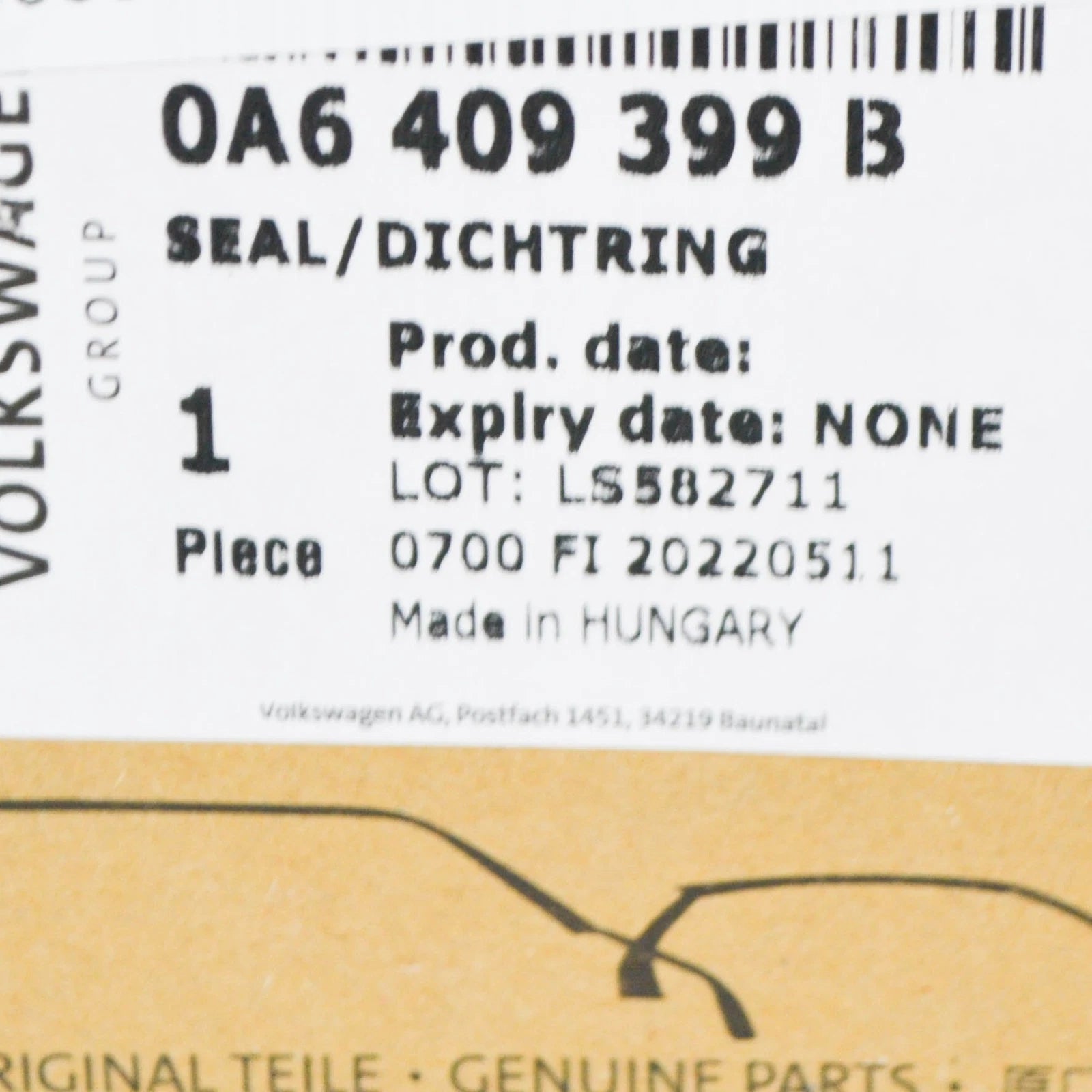 NEW VW TIGUAN AD ENGINE TRANSFER CASE OUTPUT SHAFT OIL SEAL 0A6409399B