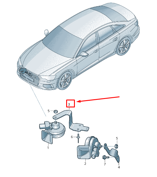 NEW AUDI A6 4A C8 RIGHT UPPER FANFARE SPRING SHACKLE 4K0951230 ORIGINAL