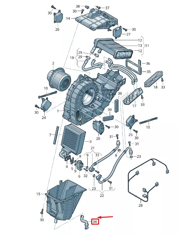 NEW VW TOUAREG 7P MK2 EVAPORATOR DRAIN TUBE 7L0820751