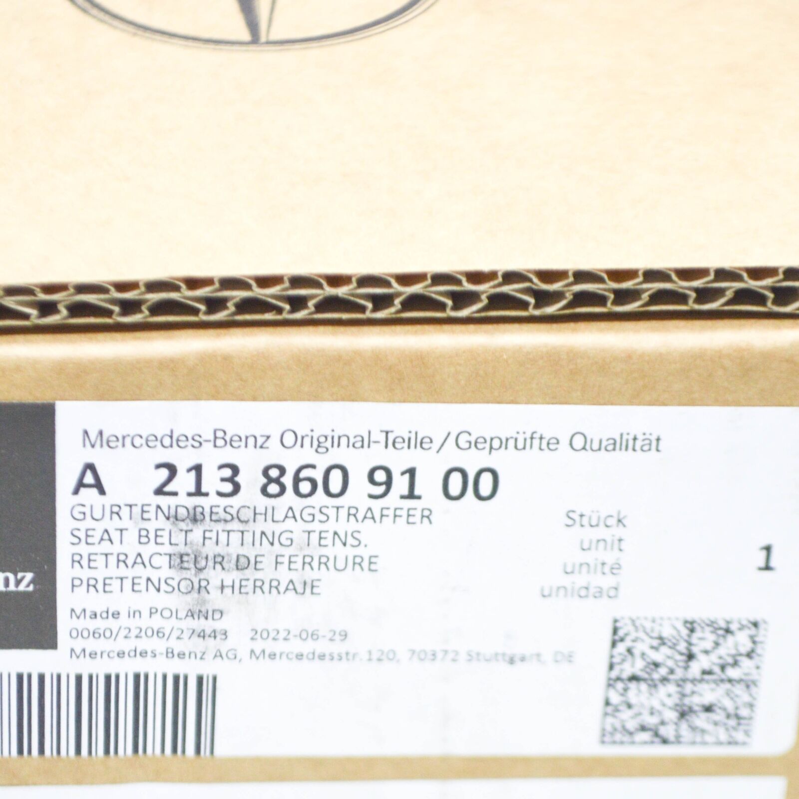 NEW MERCEDES-BENZ E W213 FRONT LEFT SEAT BELT TENSIONER A2138609100 ORIGINAL