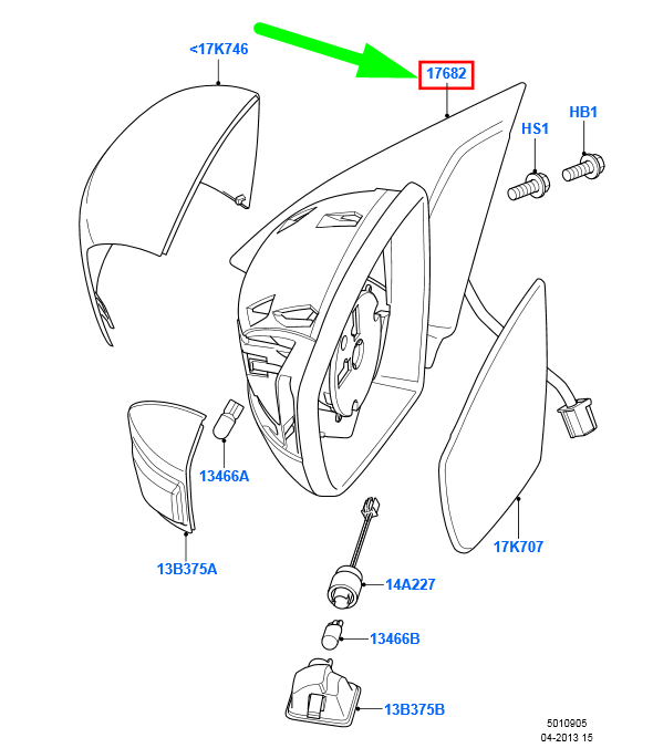 new ford galaxy mk2 front left side door mirror am21-17683-axd 1777440 original