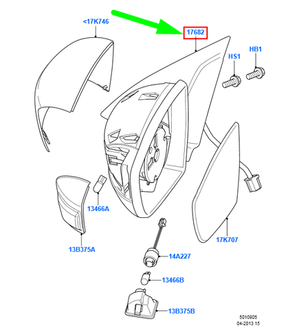 new ford galaxy mk2 front left side door mirror am21-17683-axd 1777440 original