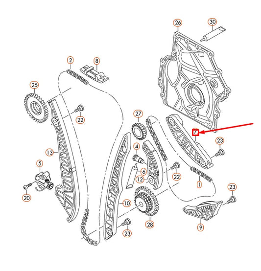 NEW AUDI A3 8P TIMING CHAIN GUIDE RAIL 06H109469AQ ORIGINAL
