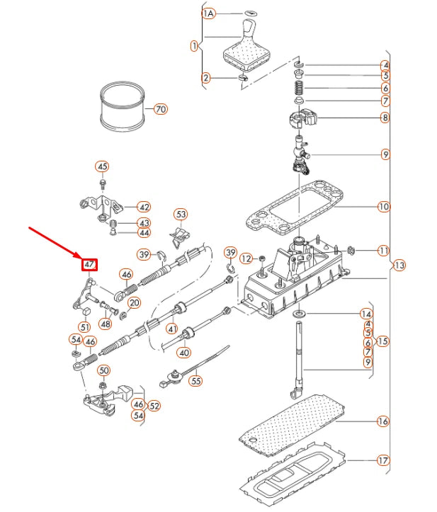 NEW AUDI A3 8P SELECTOR MECHANISM RELAY LEVER 5K0711203A