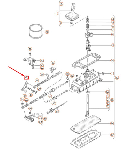 NEW AUDI A3 8P SELECTOR MECHANISM RELAY LEVER 5K0711203A