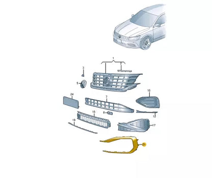 NEW VOLKSWAGEN PASSAT ALLTRACK B8 FRONT BUMPER RIGHT TRIM 561853212B041
