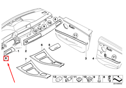 new bmw 3 e90 outer decor strip clip 51457146752 7146752 original