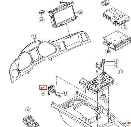 NEW AUDI A6 C6 PARKING BRAKE SWITCH BUTTON LHD 4F1927225B