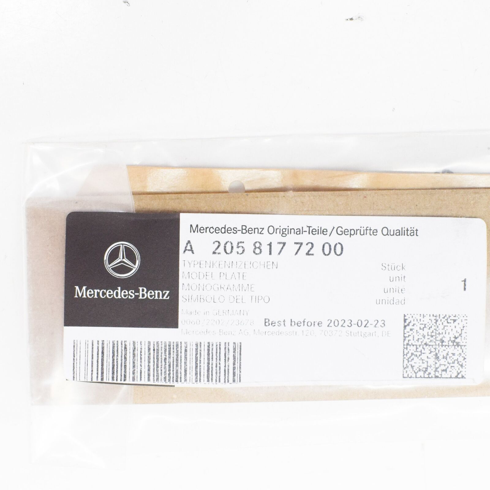 new mercedes-benz w205 c-class c250d adhesive boot lid badge a2058177200