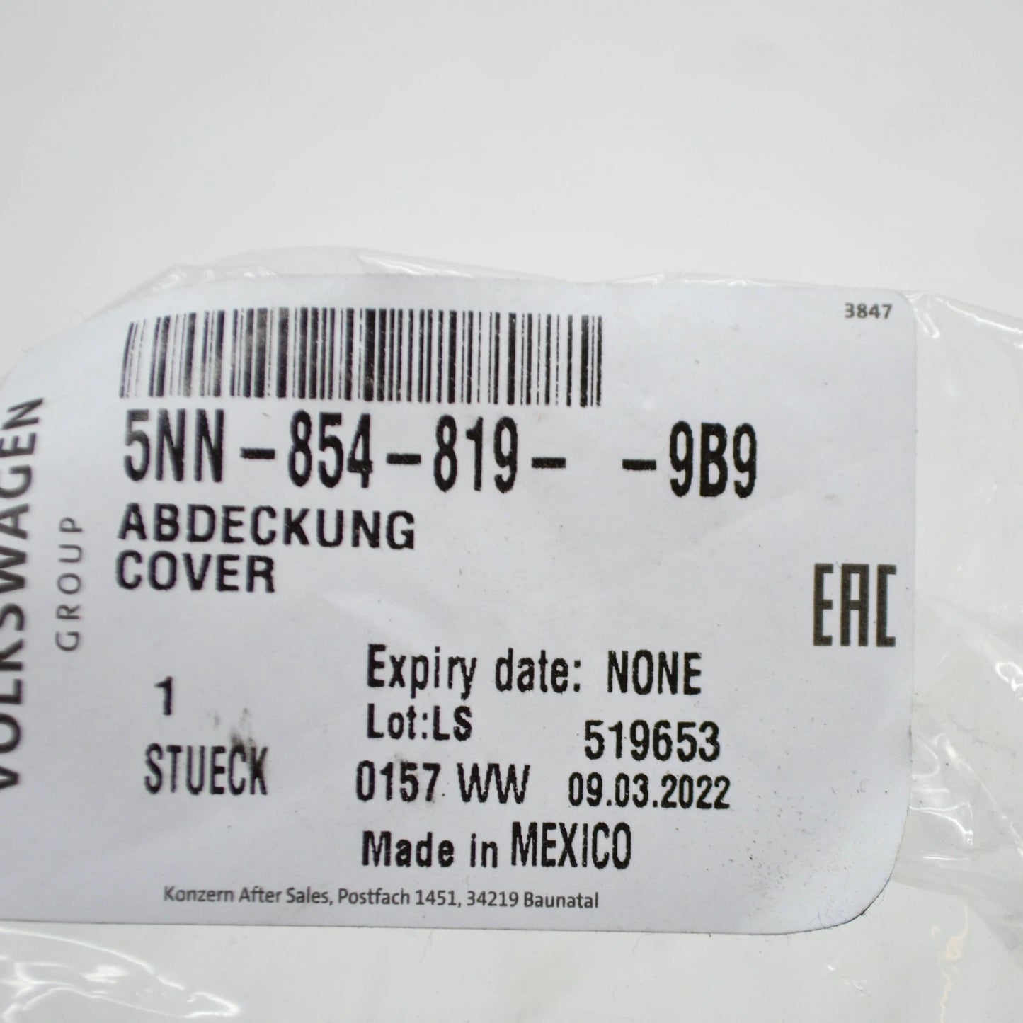 NEW VW TIGUAN ALLSPACE MK2 REAR LEFT WHEEL ARCH COVER TRIM 5NN8548199B9