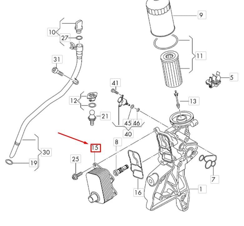 NEW VOLKSWAGEN BEETLE A5 OIL COOLER 06K117021K ORIGINAL