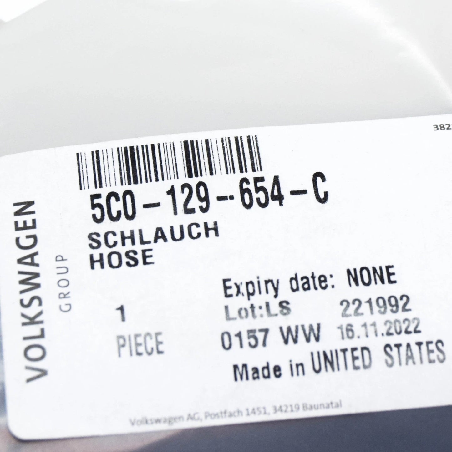 NEW VOLKSWAGEN BEETLE 5C AIR INTAKE HOSE 5C0129654C ORIGINAL