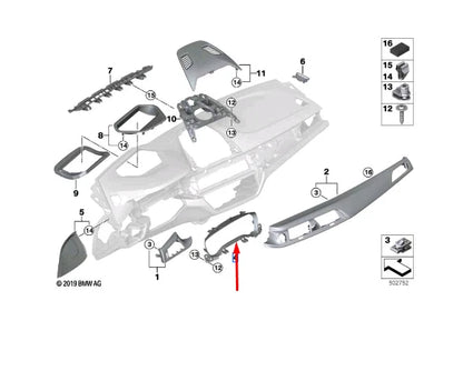 NEW BMW M5 F90 INSTRUMENT CLUSTER TRIM 51459387222 ORIGINAL