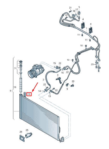 new vw touareg 7p a/c condenser seal 7p0820877 original