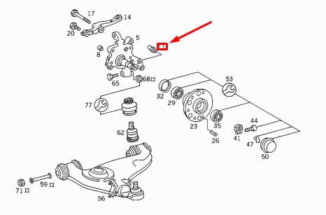 NEW MERCEDES-BENZ SL R129 PIN STEERING STOP A1293300080 ORIGINAL