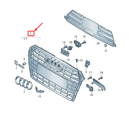 new audi a4 avant b9 radiator grille 8w0853651ab rn4 8w0853651abrn4 original