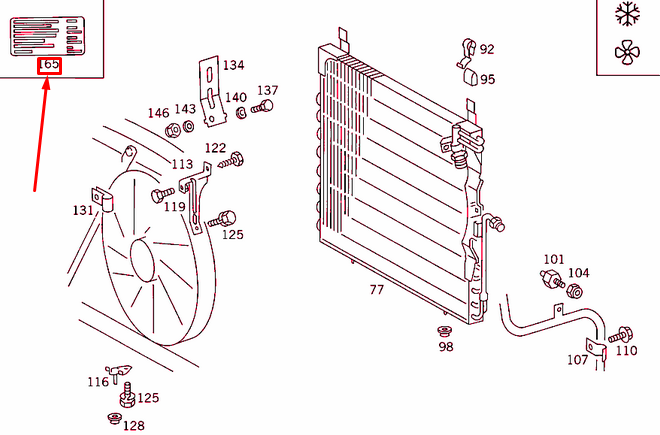 NEW MERCEDES-BENZ E W124 REFRIGERANT GUIDE SIGN A1248178620 ORIGINAL