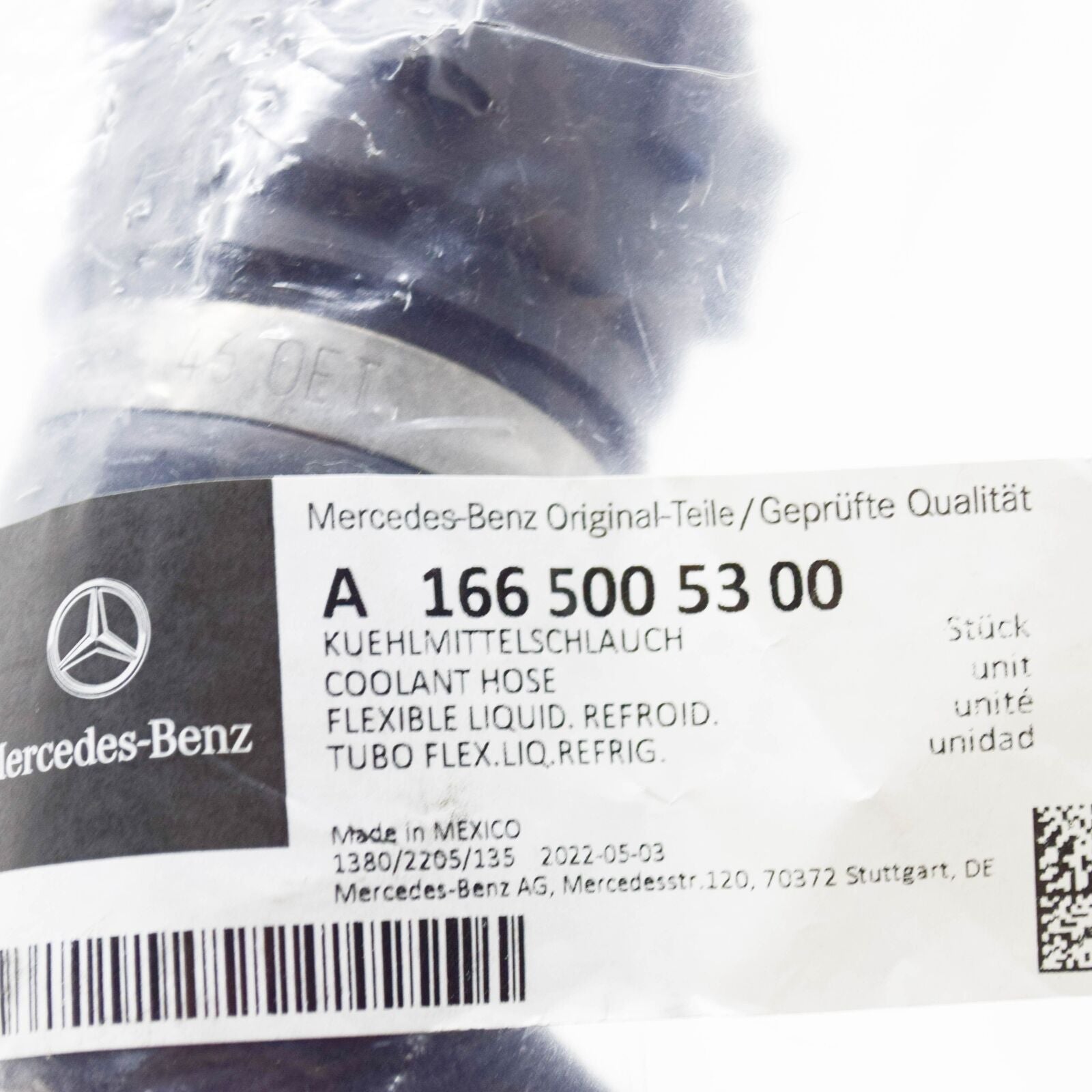 NEW MERCEDES-BENZ GLS X166 RADIATOR TOP COOLANT HOSE A1665005300 ORIGINAL