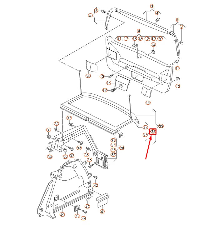 NEW VOLKSWAGEN GOLF MK7 PARCEL SHELF COVER BRACKET REPAIR SET 5G6898780