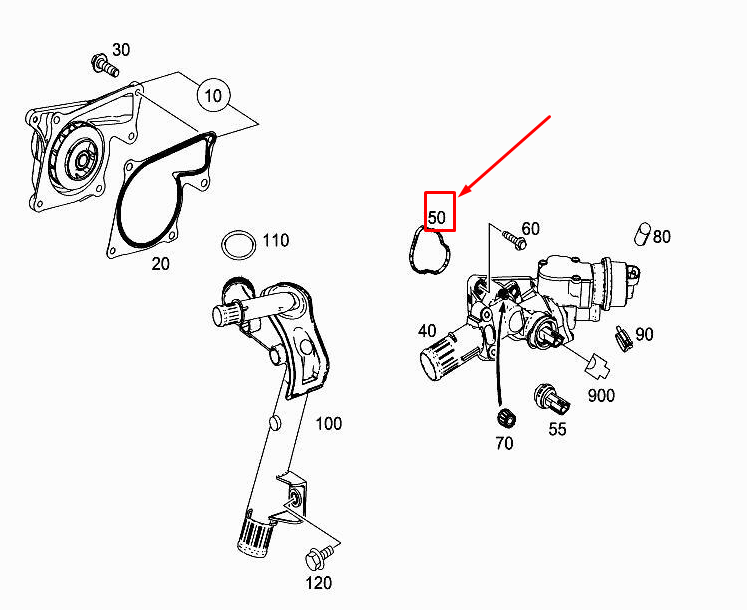 new mercedes-benz citan w415 coolant thermostat profile seal a6072020000