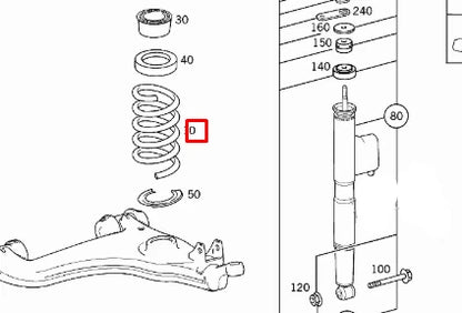 NEW MERCEDES BENZ E W210 FRONT COIL SPRING A2103213104 ORIGINAL