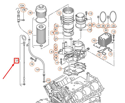 NEW AUDI Q7 4L OIL DIPSTICK 059115611AA ORIGINAL