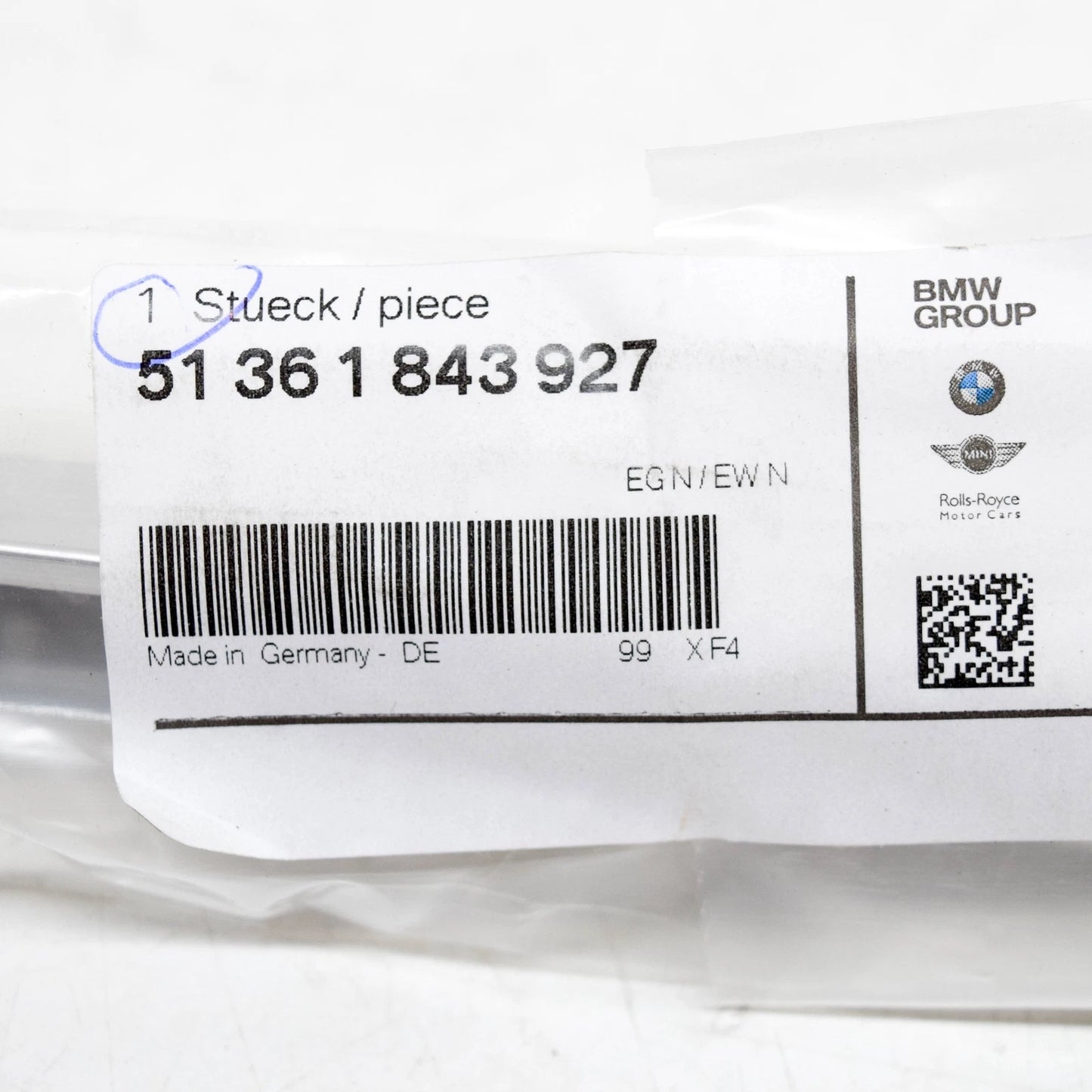 NEW BMW E24 COUPE GUIDE RAIL REAR LEFT 1843927 51361843927 ORIGINAL