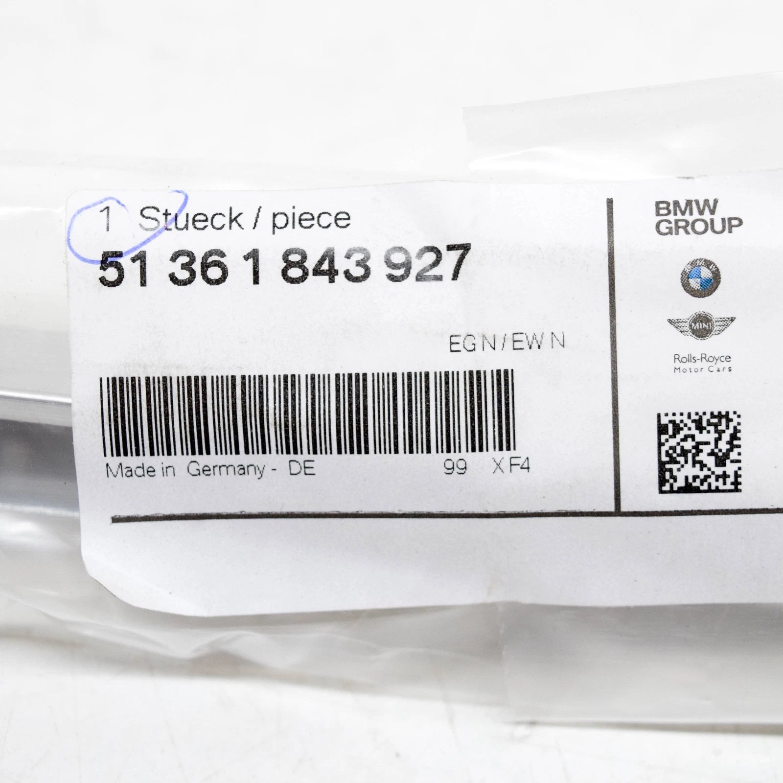 NEW BMW E24 COUPE GUIDE RAIL REAR LEFT 1843927 51361843927 ORIGINAL