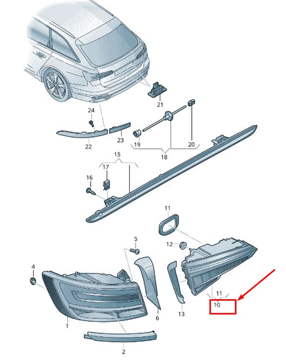 NEW AUDI A6 C8 REAR LEFT SIDE TAILGATE TAILLIGHT 4K5945093C ORIGINAL