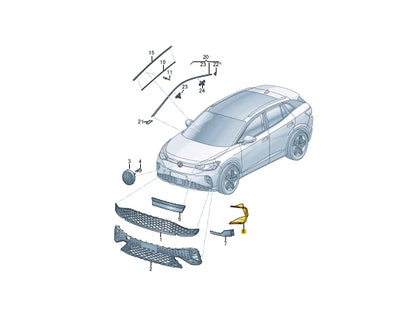 NEW VOLKSWAGEN ID.4 E21 FRONT BUMPER RIGHT CLOSING ELEMENT 11A8539509B9 ORIGINAL