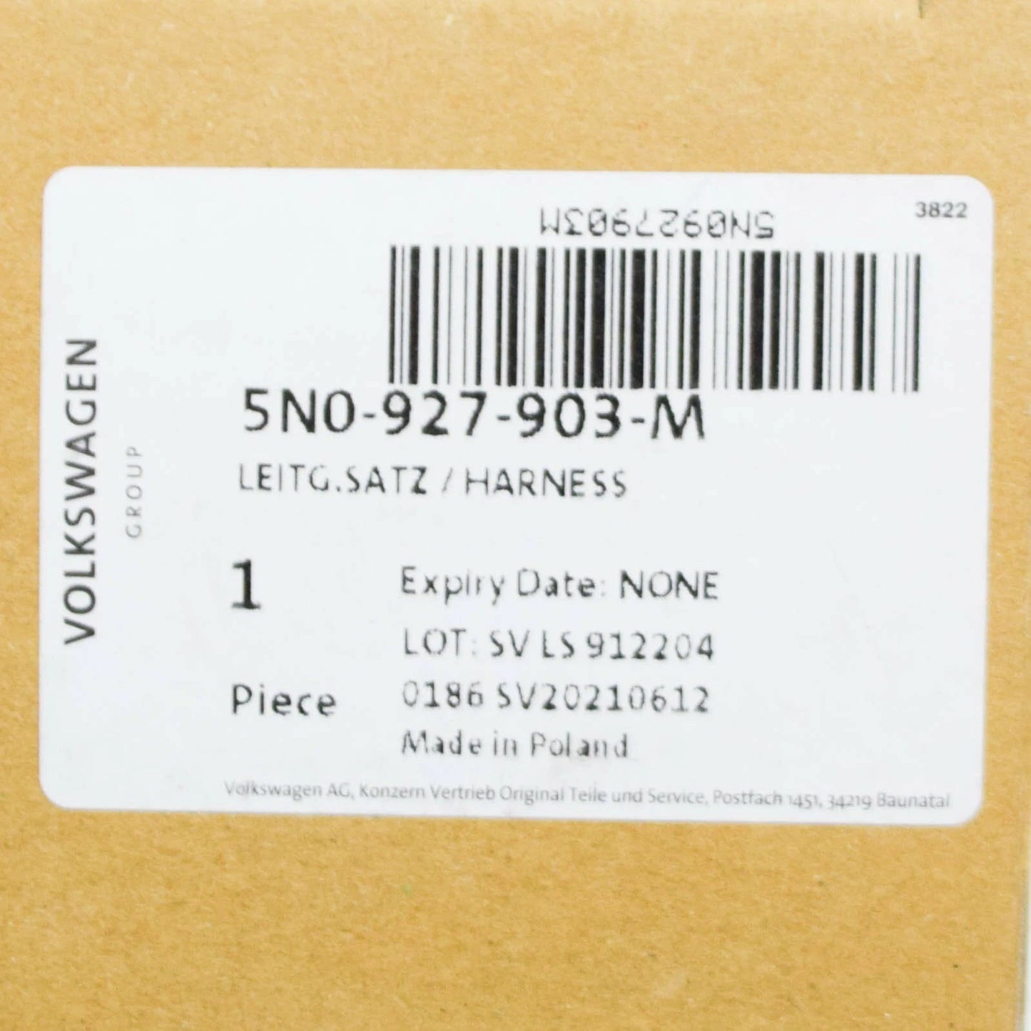 NEW AUDI Q3 8U FRONT LEFT WHEEL ABS SPEED WIRING HARNESS 5N0927903M