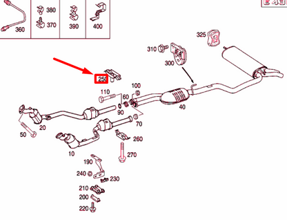 NEW MERCEDES-BENZ E W210 EXHAUST SYSTEM BRACKET A2104927141 ORIGINAL