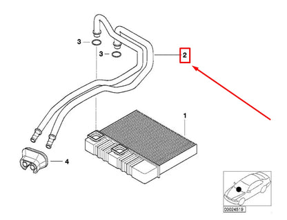 NEW BMW 3 E46 ALUMINIUM DOUBLE PIPE 64118372784 8372784 ORIGINAL