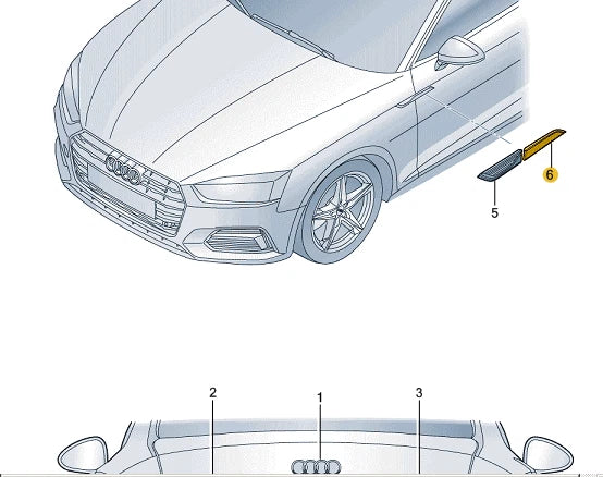 NEW AUDI A5 SPORTBACK F5A FRONT RIGHT DOOR BADGE 8W6853604ET94