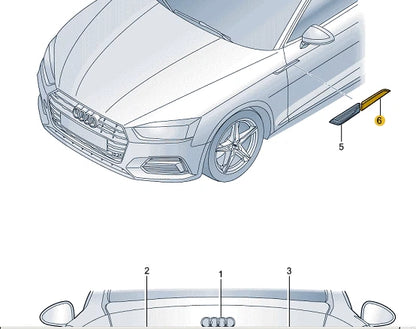 NEW AUDI A5 SPORTBACK F5A FRONT RIGHT DOOR BADGE 8W6853604ET94
