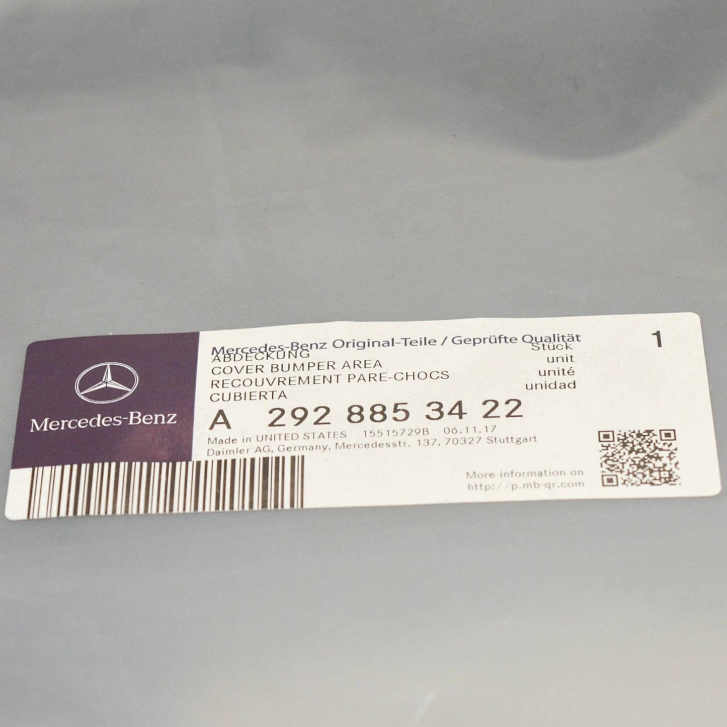 NEW MB GLE C292 FRONT BUMPER LEFT GRILLE HOLDER BRACKET A2928853422 ORIGINAL