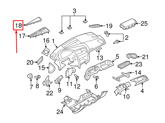 NEW AUDI A5 SPORTBACK 8T FRONT CENTER UPPER AIR VENT 8T18196366PS ORIGINAL