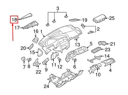 NEW AUDI A5 SPORTBACK 8T FRONT CENTER UPPER AIR VENT 8T18196366PS ORIGINAL