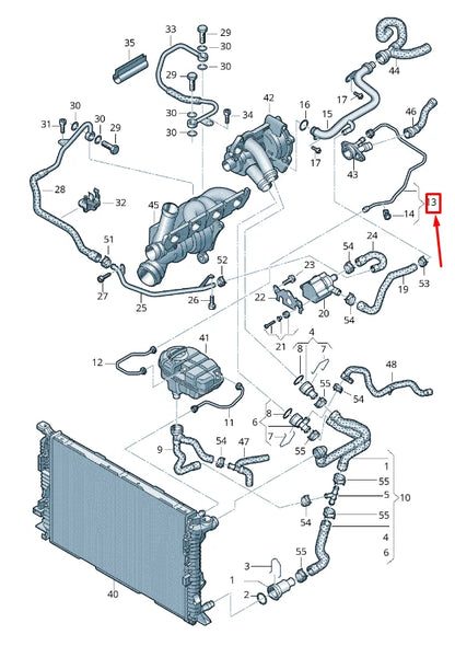 NEW AUDI A6 AVANT C7 REAR RIGHT ENGINE BREATHER LINE 4G0121081BM ORIGINAL